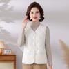 Women's Short Cotton Vest for Autumn/Winter Sleeveless Outer Jacket Warm Fashionable Cardigan-Style Gilet