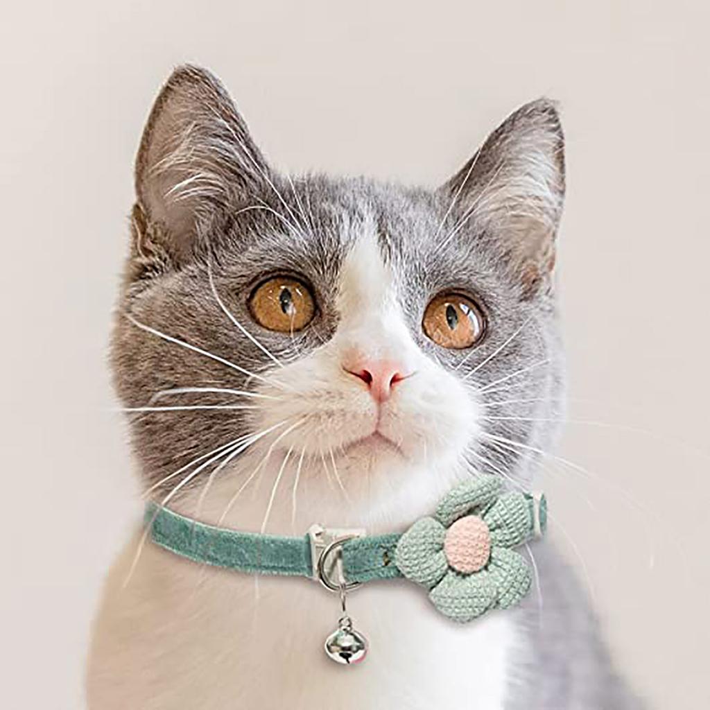 Pet Collar Traction Cute Cartoon Flower Bell Collar Necklace Small Dog Supplies With - Collar Adjustable Cute - Collar