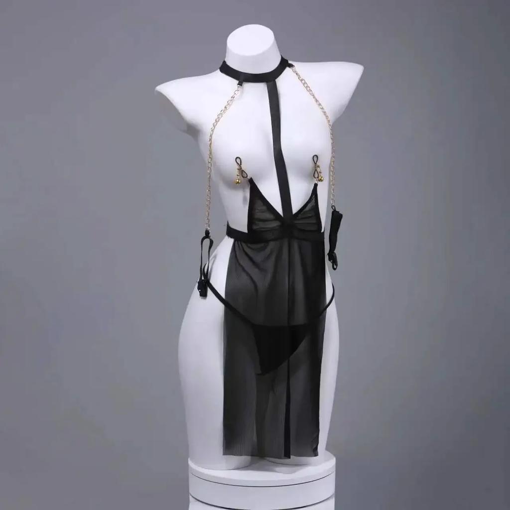 Sexy Lingerie For Women Low Cut Crotchless Bodysuit Erotic Underwear Set Sex Bodysuit Transparent Sexy Porno Nightie