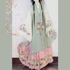 Women's Ming Dynasty Hanfu Set - Traditional Chinese Stand Collar Long Shirt, Embroidered Vest & Floral Mamian Skirt For Cosplay Festival