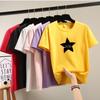 2025 Sommar Casual lös student T-shirt Dam t-shirts Harajuku grafiskt tryck Kortärmade T-shirts Dam Y2k Toppar