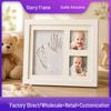 100 Tage Baby Erster Geburtstag DIY Fotorahmen mit Pfotenabdruck und Handabdruck Ton