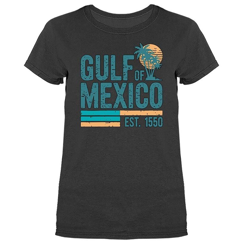 Gulf of Mexico Golfo De Mexico Est 1550 Retro Vintage Beach T-shirt
