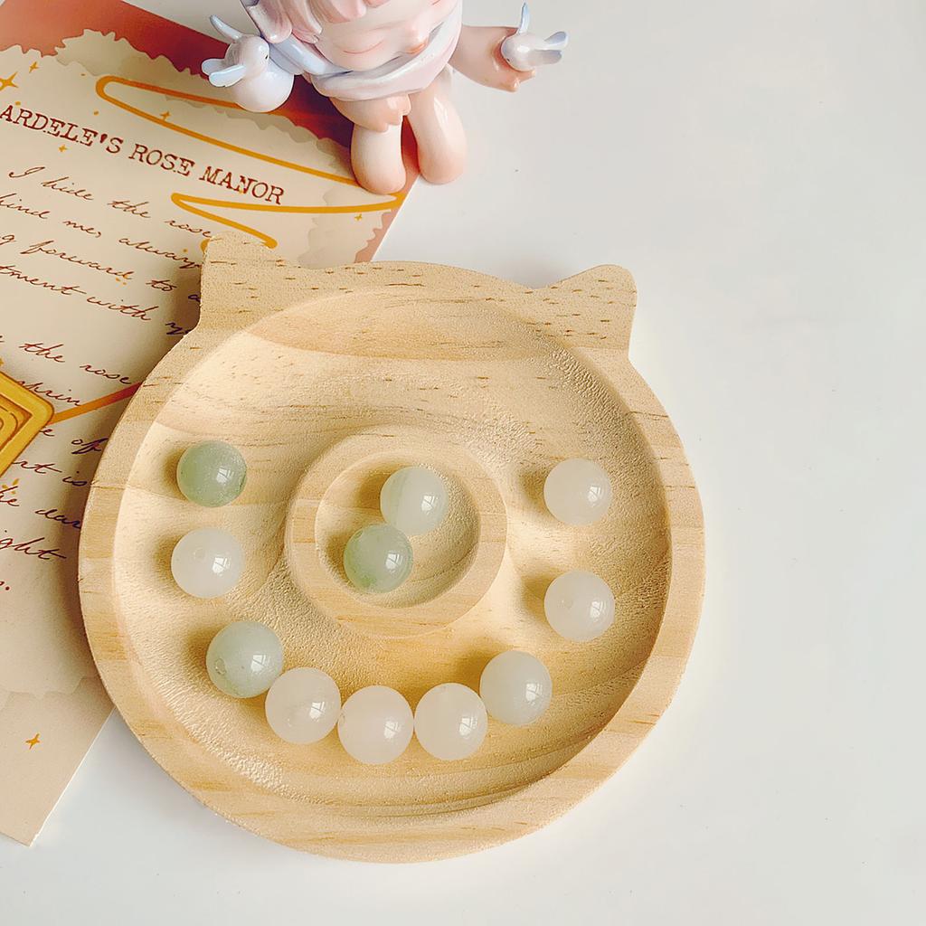 Natural Wooden Board Plate Beading Tray Jewelry Measuring Tools Craft Gift Bracelet Stand Store Display Plate for Table