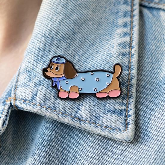Dog Cat Brooch Cute Dachshund Dog/Kitten Enamel Pin for Women Girls Funny Animal Lapel Pin for Backpack Clothes Hat Jacket