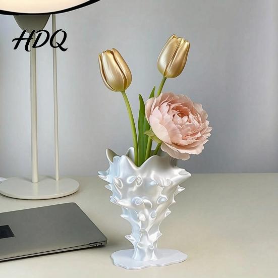 Modernes Dekoratives Ornament Kreative 3D-gedruckte Blumenvase Minimalistischer Behälter Leichter Luxus Tischvase Künstlerischer Blumenarrangement-Halter für Zuhause