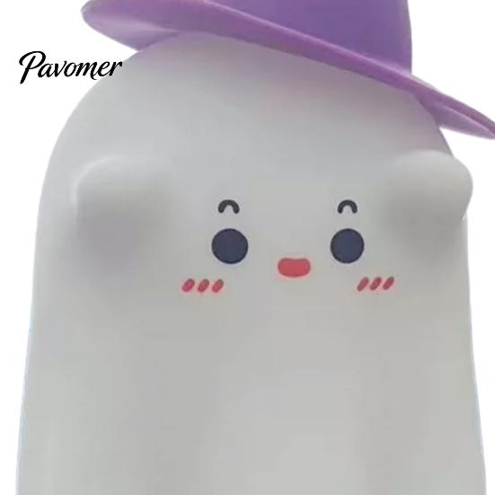 Cute Ghost Magician Decor Silicone Night Light with Tap Sensing Control, Rechargeable LED Lamp for Eye Protection Sleep Bedroom Kids Room Decor,