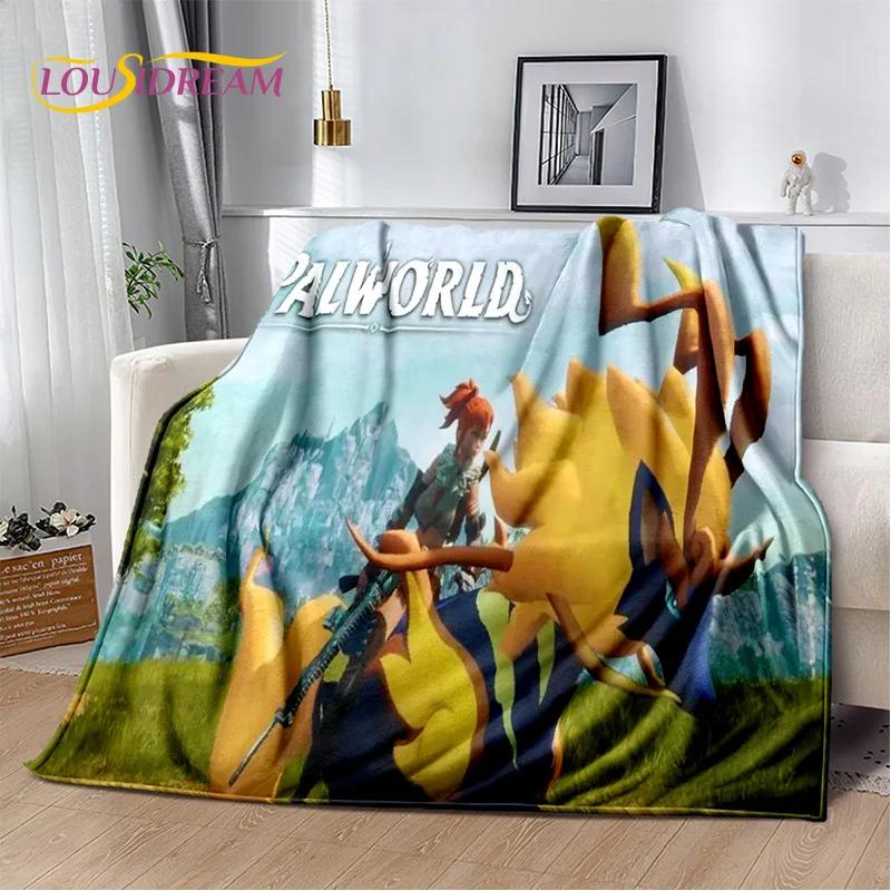 Coperta Palworld Gioco Cartone Animato 3D, Morbida Coperta Plaid per Casa Camera da Letto Letto Divano Picnic Viaggio Ufficio Coperta di Riposo Bambini