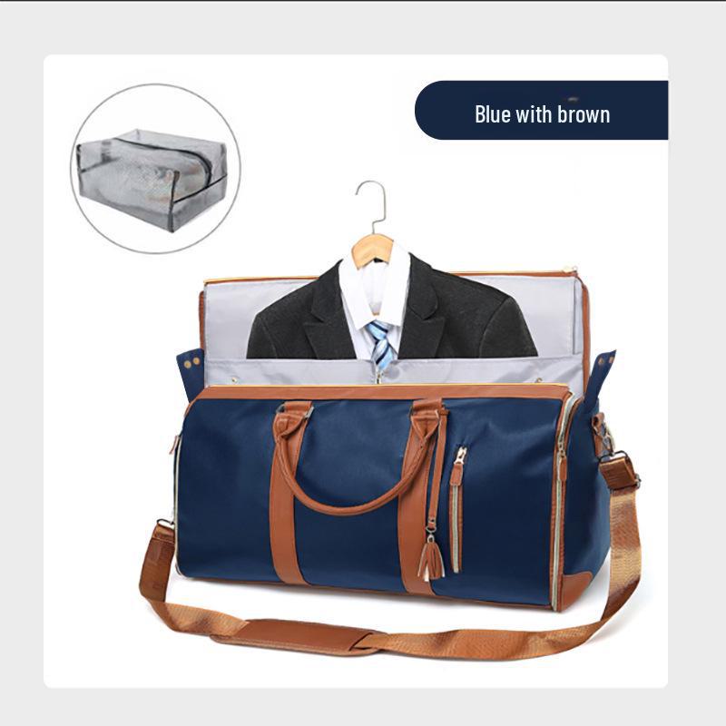 Versatile Women's Folding Travel Suit Bag: Multi-Function PU Storage with Large Capacity & Portability