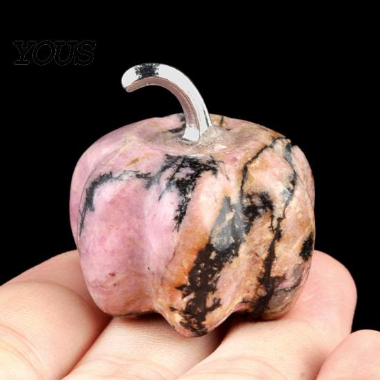 Transparent Crystal Pumpkin Charms Natural Carved Charm, Mini Gemstone Pendant Desktop Autumn Table Centerpieces for Jewelry DIY Making, Halloween