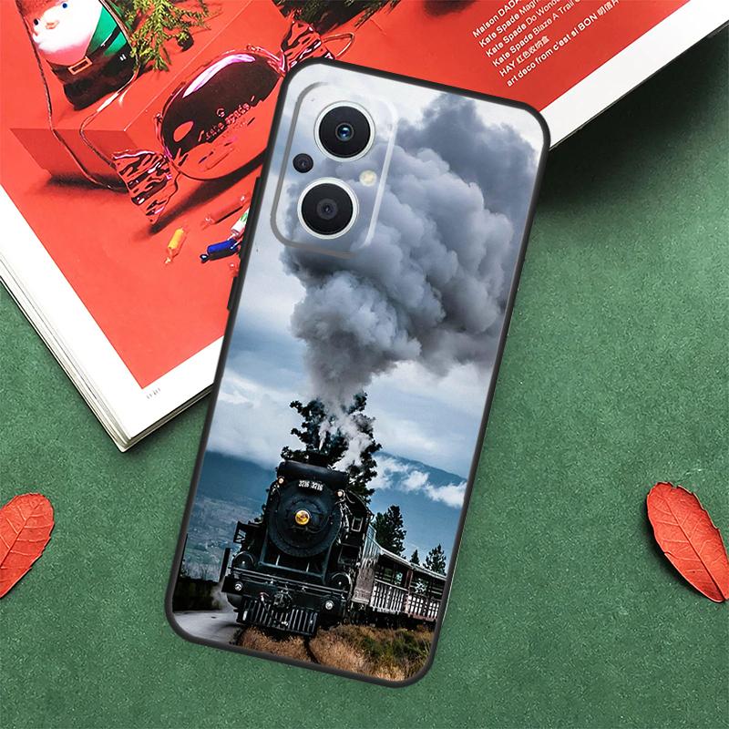 Train Steam Engine Case For OPPO Reno 14F 13F 12F 11F 12 13 14 10 Pro 7 8 Lite OPPO Find X5 X6 X8 X9 Pro Cover