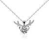 925 Sterling Silver Women's Antler Pendant Necklace - Elegant Light Luxury Christmas Gift