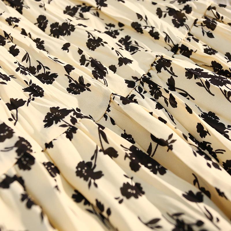 Fustă A-Line Plisată Florală pentru Femei - Retro Midi cu Talie Înaltă pentru Primăvara/Vara 2025