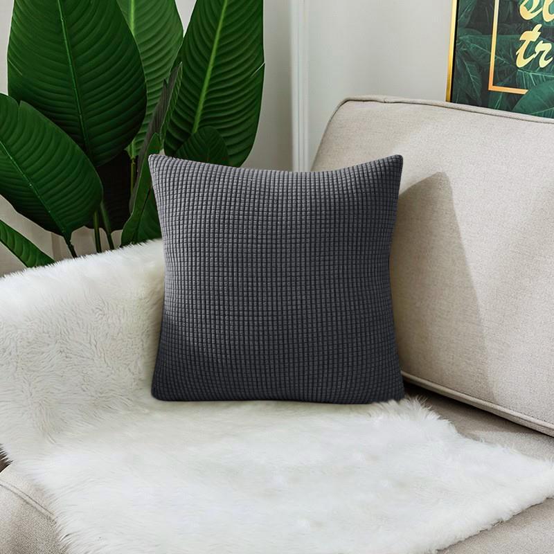 Waterproof Solid Color Jacquard Pillow Cover for Sofa Office Waist Cushion Cover Home Decorative Pillowcase Decoration 45x45