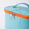 Cosmetic Bag Waterproof PU Leather Portable Fashionable Makeup Toiletry Bag with Handle for Daily