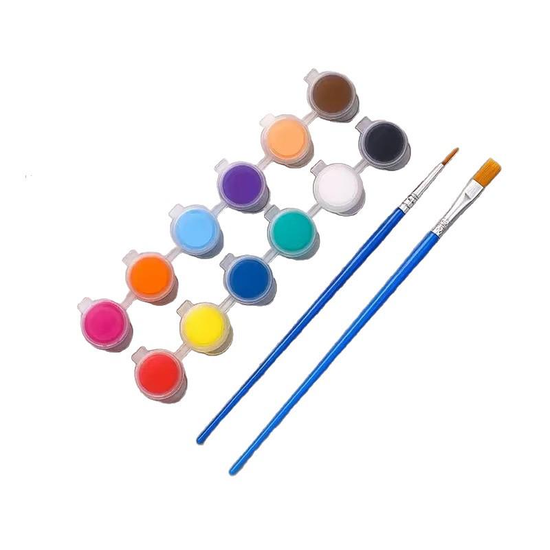 12-Color Children's Watercolor Paint Set with Palette for DIY Doodle & Finger Painting