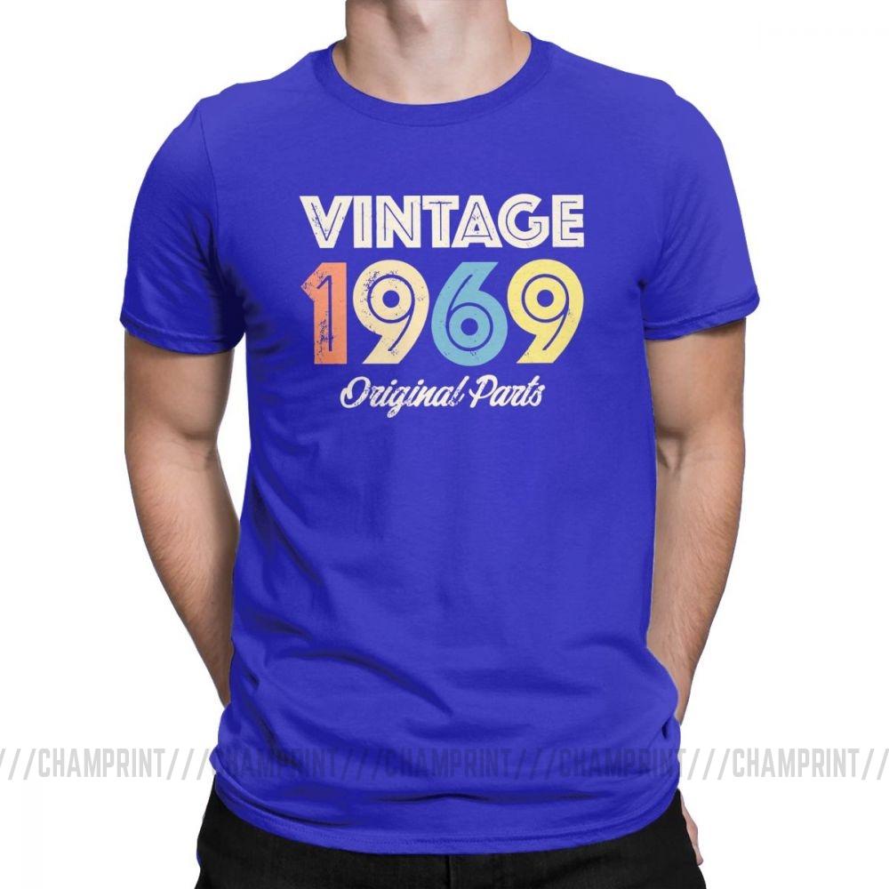Vintage Retro 1969 Birthday Original Parts 50 Years Old 50Th Birthday Gift T Shirt For Male