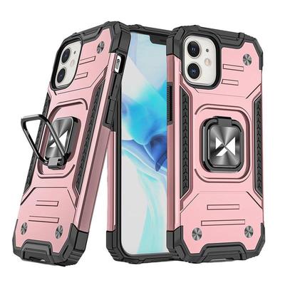 iPhone 14 Case Armored Cover Magnetic Holder Ring Gold