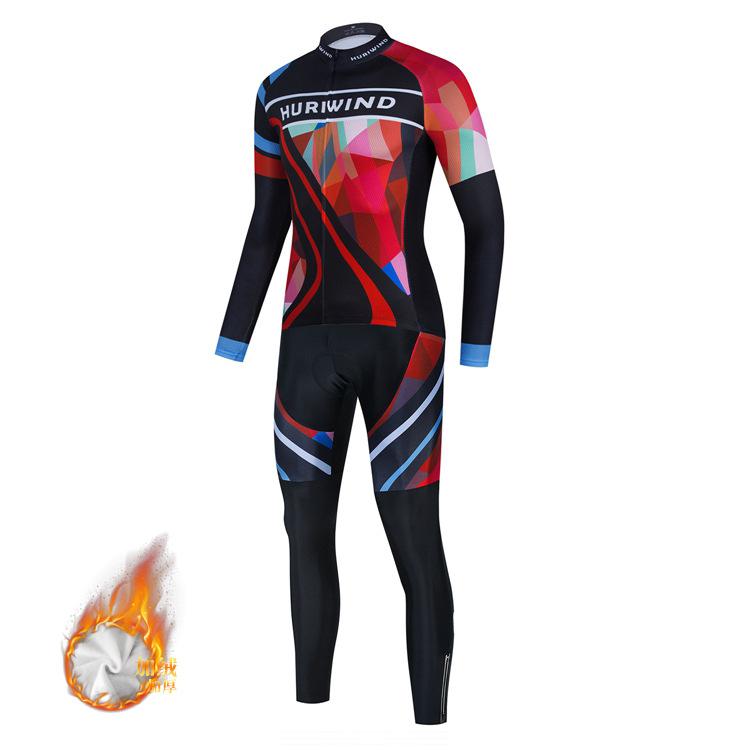 2026 Autumn and Winter Breathable and Warm Bicycle Long-sleeved Fleece Cycling Suit Trousers