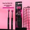 Hanya Sweet Cool Soft Bristle Toothbrush - Black Pink, Gum Protection, Adult Couple, Mountain-Shaped Design
