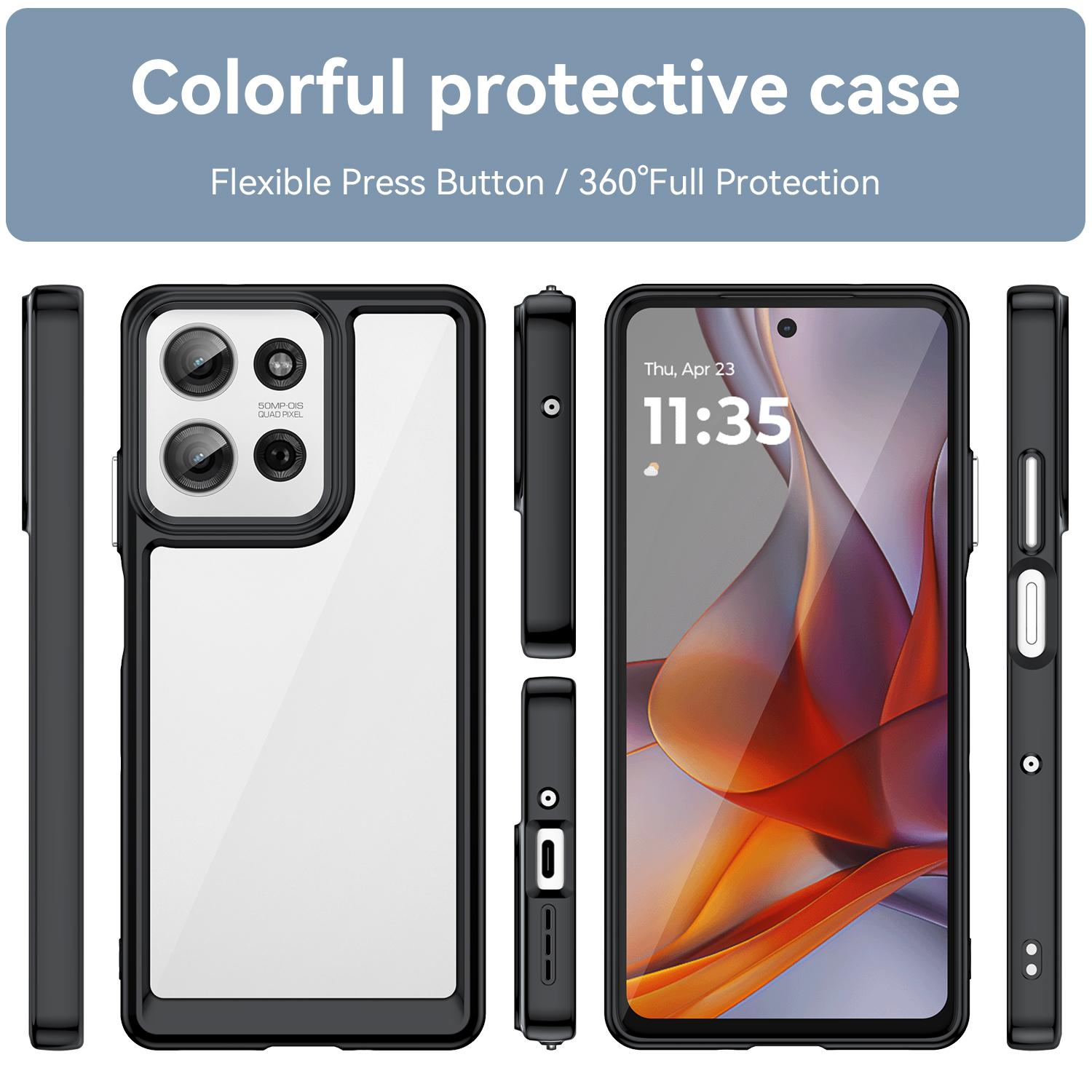

For Motorola Moto G75 5G Case TPU+Acrylic Protective Clear Phone Cover Transparent