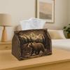 1pc Rustic Cabin Tissue Box Holder with Bear & Forest - Suitable for Home,, Bathroom Decor, Car, Parties - Decorative Tissue Dispenser for Daily Use,