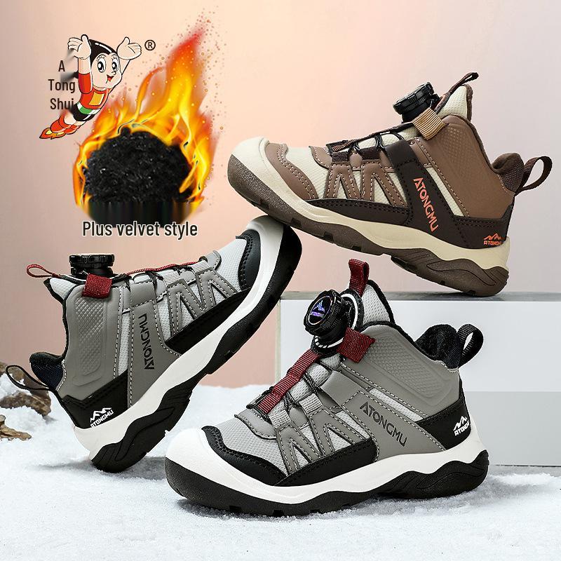 Popular Boys' Snow Boots: Fleece-Lined, Thickened, Non-Slip, Warm Winter Shoes for Children