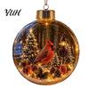 Shatterproof Plastic Spheres Glowing Christmas Story Ornament, Mini Holiday Scene In Ball, Light Up Decorative Ornaments for Home Clear Ball Xmas Tree