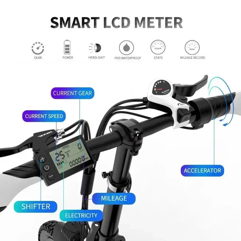 LANKELEISI G660 20-inch Foldable Urban Electric bicycle,500W48V12.8AH,Max Range 110 km,Max Load 120 Kg