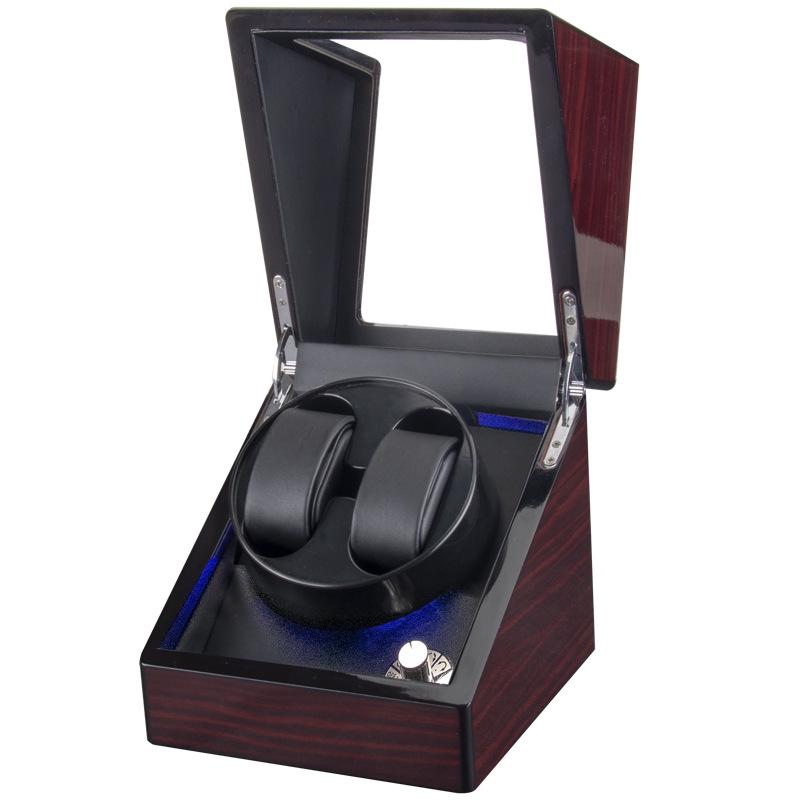 Black 5-Speed Adjustable Mechanical Watch Winder Gift Box with Automatic Electric Motor