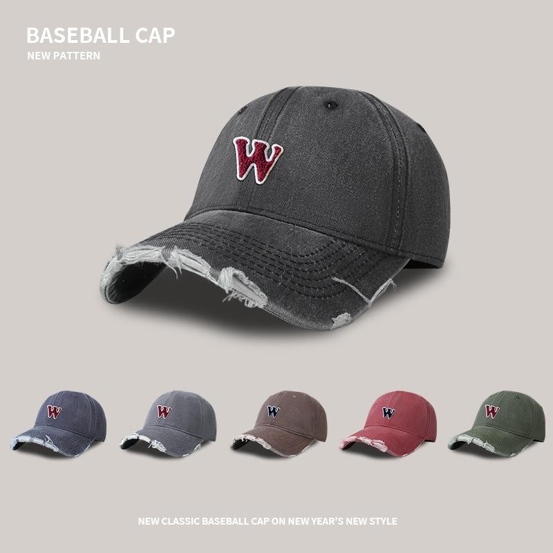 Cap Cap Men's Style Patch W Standard Wide Brim Face Small Baseball Cap Outdoor Versatile Casual Couple Peaked Hat