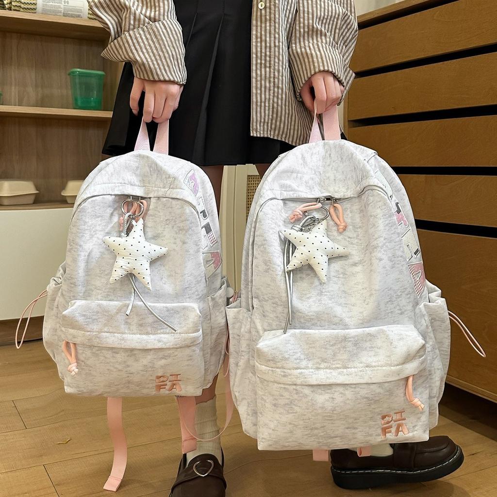 Schoolbag high value backpack student schoolbag women's new Korean version lightweight large capacity backpack versatile embroidery junior high school