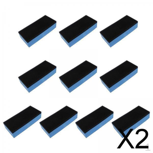 

2x10 Губки для керамического покрытия для автомобиля, Синяя и черная, 2