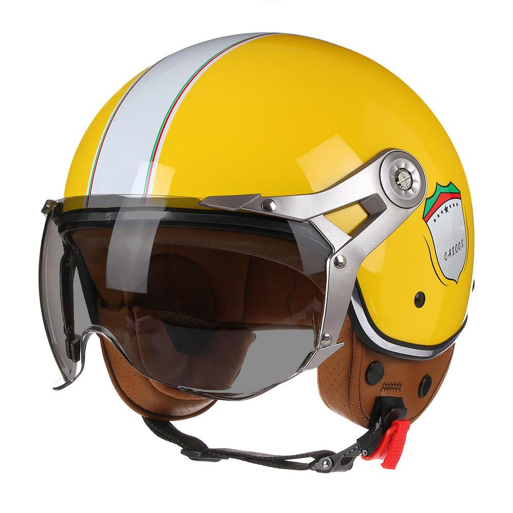 New Open Face 3/4 Motorcycle Helmet Retro Motorbike Helmets Vintage Chopper Capacete De Moto Bike Scooter With For Men Women DOT