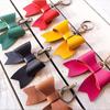 Luxury Bowknot Leather Keyring Korean Style Bag Pendant Sweet Pu Key Chain  Girls