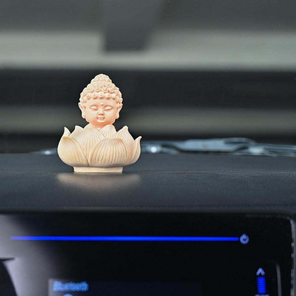 Car Dashboard Decoration – Lotus Baby Buddha Statue | Miniature Showpiece for Home, Living Room & Office Desk | Buddha Idol Gift