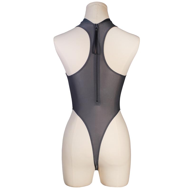 Super Swimsuit for Competitive Swimsuit with Back High Swimsuit 2110T [BITYSIE] See-through High-leg Women, Zipper, Swimwear, Leotard, High-leg,