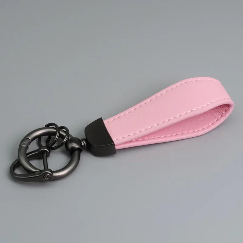 Custom LOGO Vintage PU Leather Keychain Laser Engrave Metal Car Keyring Personalize Texts Key Chains for Men and Women Gift