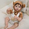 Silicone Baby Doll With Bear Overalls For Collectors And Gift Buyers