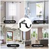 4pcs No-Drill Curtain Rod Bracket, Adjustable Curtain Rod Holder with Easy Installation, Heavy-Duty Window Curtain Support with Wall-Mounted Design