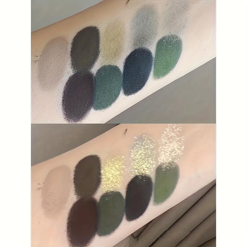 16-Farben Wasserdichte Lidschattenpalette Glitzernde und Matte Waldgrün bis Gelb Töne, Langanhaltendes Augen-Make-up Hochwertige Pigmentierung Lidschatten
