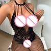 Sexy Body Stockings Women Open Crotch Fishnet Mesh Tights Lingerie Bodysuit Sleepwear Underwear