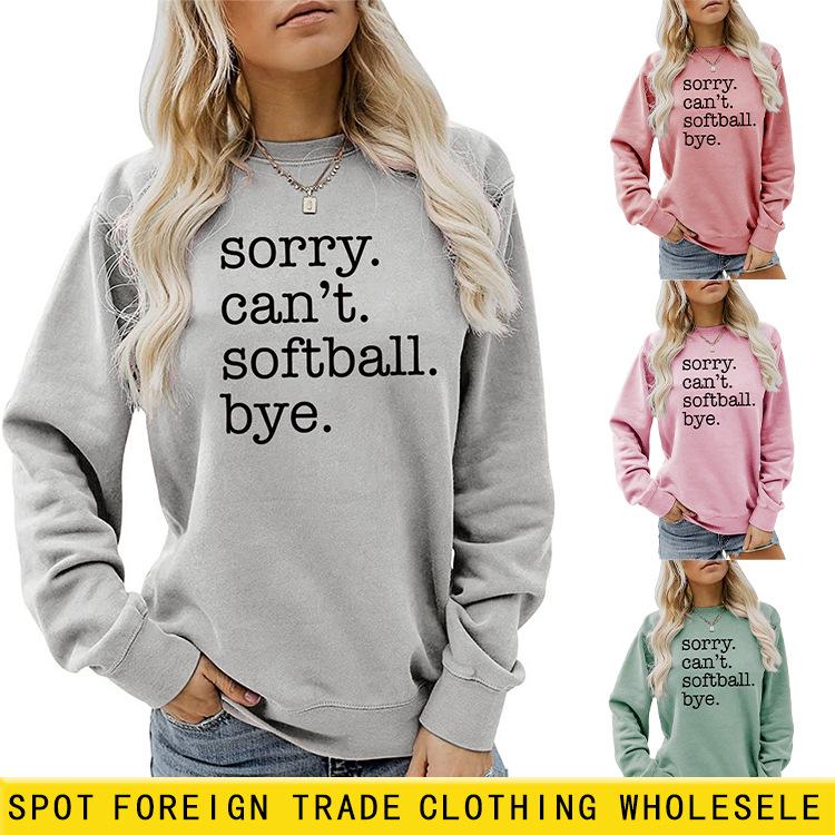 European and American Women's Oversized Long Sleeve Sweatshirt
