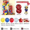 112pc/set Sam Fireman Fire Truck Set Digital Aluminum Film Balloon 1-9 suitable for birthday  party anniversary graduation seaso