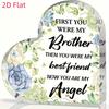2D Flat - [2D Flat] Acrylic Condolence Gift In The Shape of a Flat 2D Heart, Suitable for a Deceased Brother'S Funeral, Commemorative Gift for a Broth