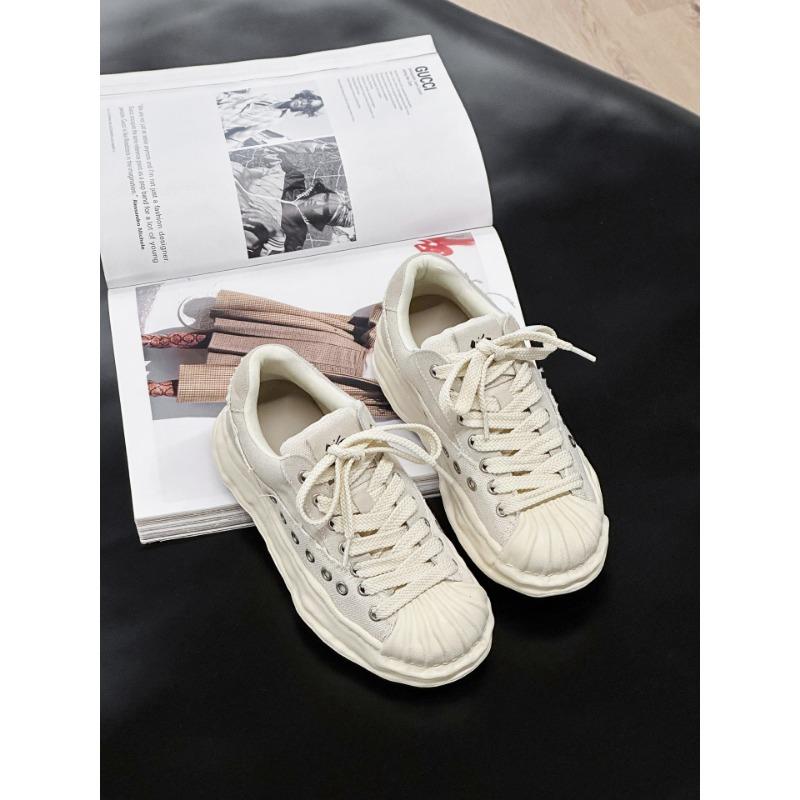 Niche design shell head dissolving shoes heightening platform versatile canvas shoes summer couple senior sense casual board shoes