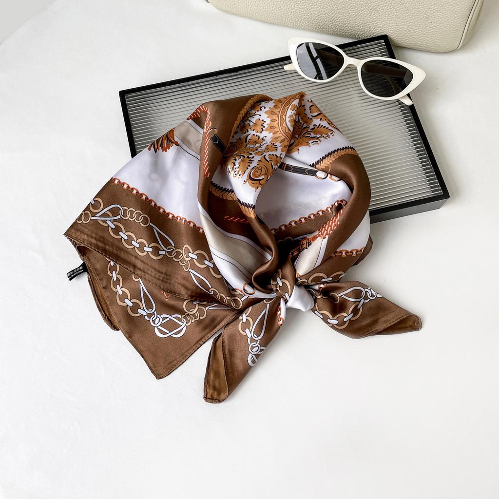 Spring and Summer Thin Silk Scarf Versatile Headscarf Women's Small Square Scarf 71cm Shawl Korean Versatile Temperament Small Silk Scarf Wholesale