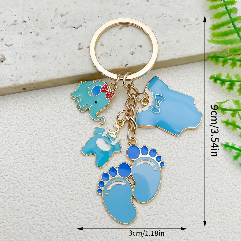 Baby Foot Pendant Keychain: Mix and Match Baby Clothes & Bottle Charms for Boys & Girls