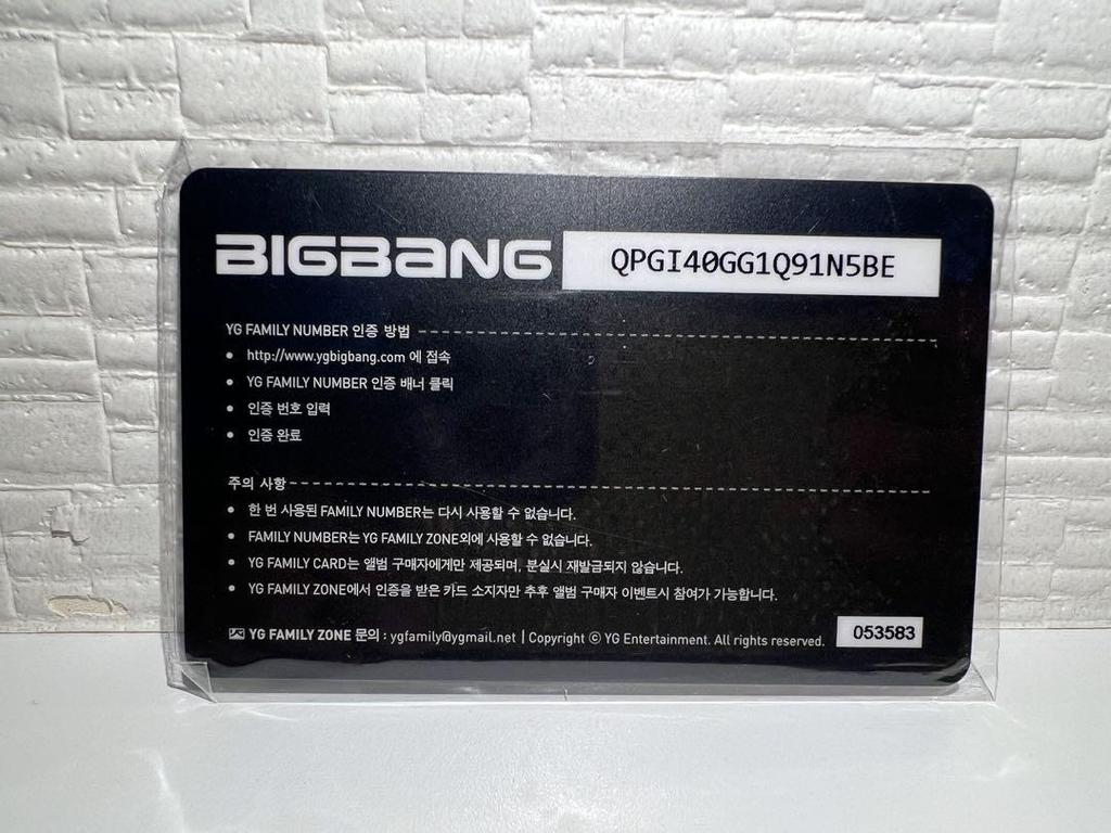 [USED] BIGBANG ALIVE Trading Card TOP