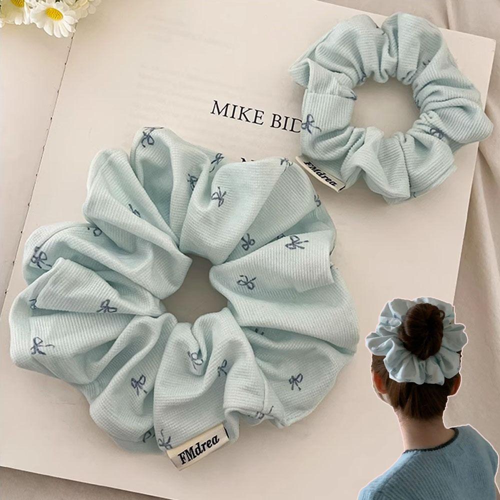 Handmade Blue Bow Hair Ties High Elasticity Hair Accessories Kawaii Hairband
